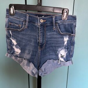 Hollister Blue Distressed Jean Shorts